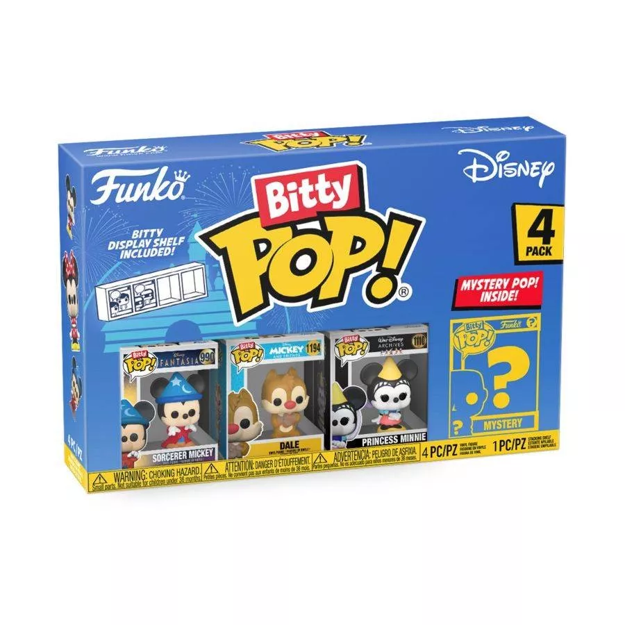 Disney Pack de 4 Bitty Pop! Sorcerer Mickey & Friends 2cm